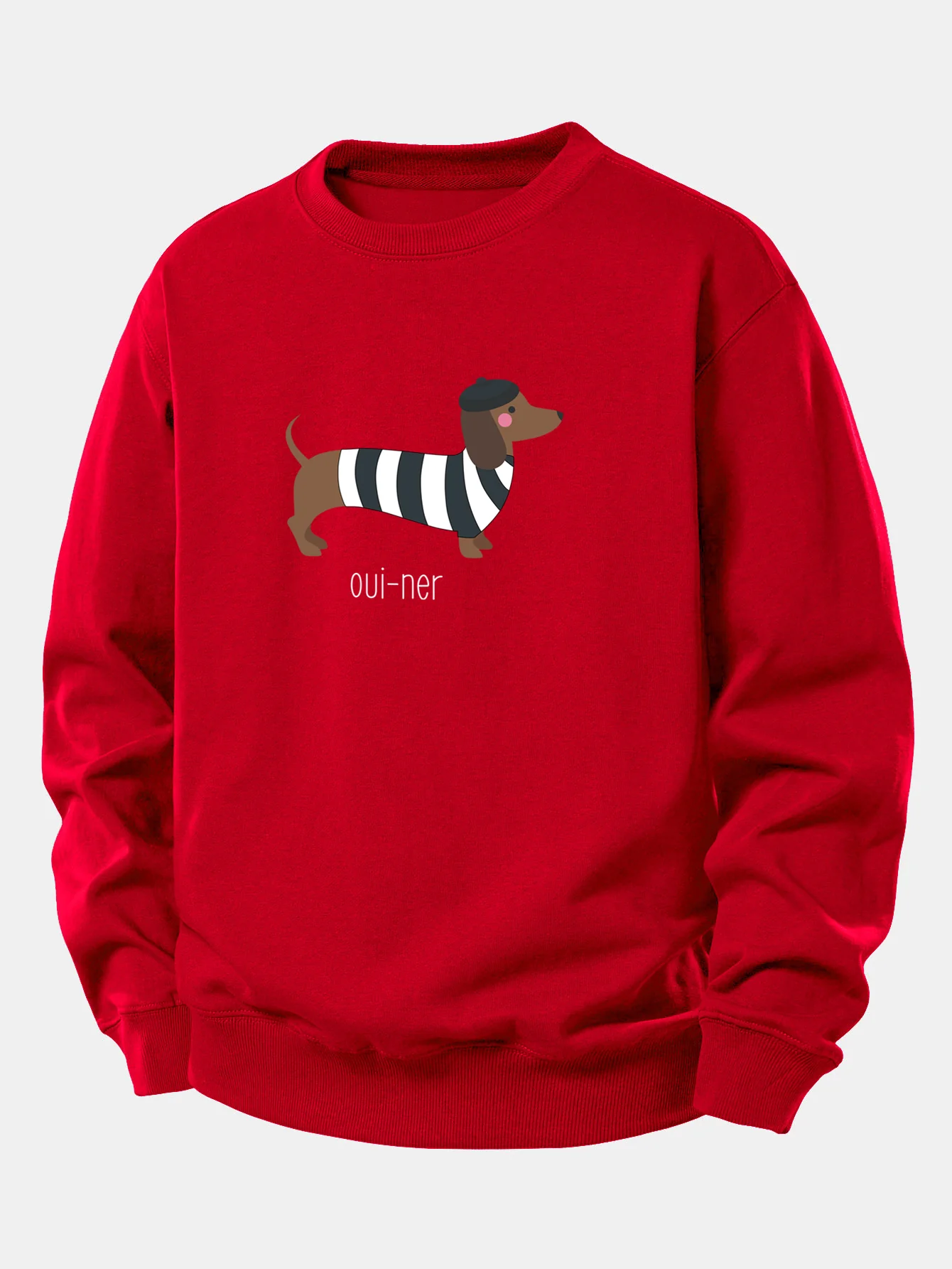 French Dachshund Print Relax Fit Sweatshirt - Image 10