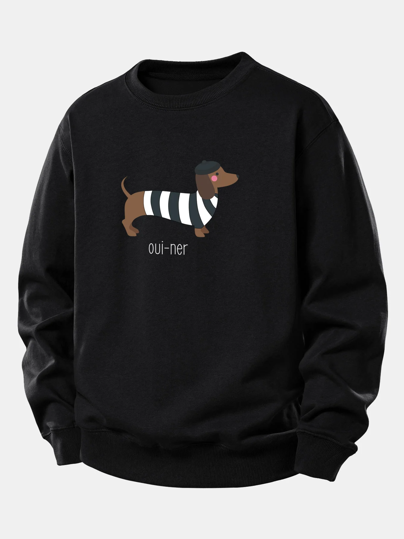 French Dachshund Print Relax Fit Sweatshirt - Image 2