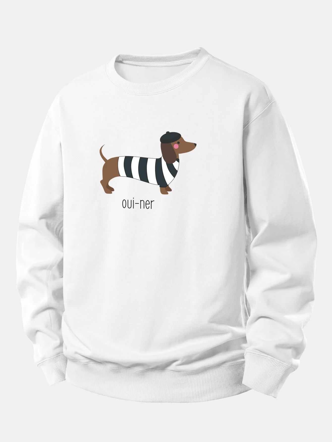 French Dachshund Print Relax Fit Sweatshirt - Image 4