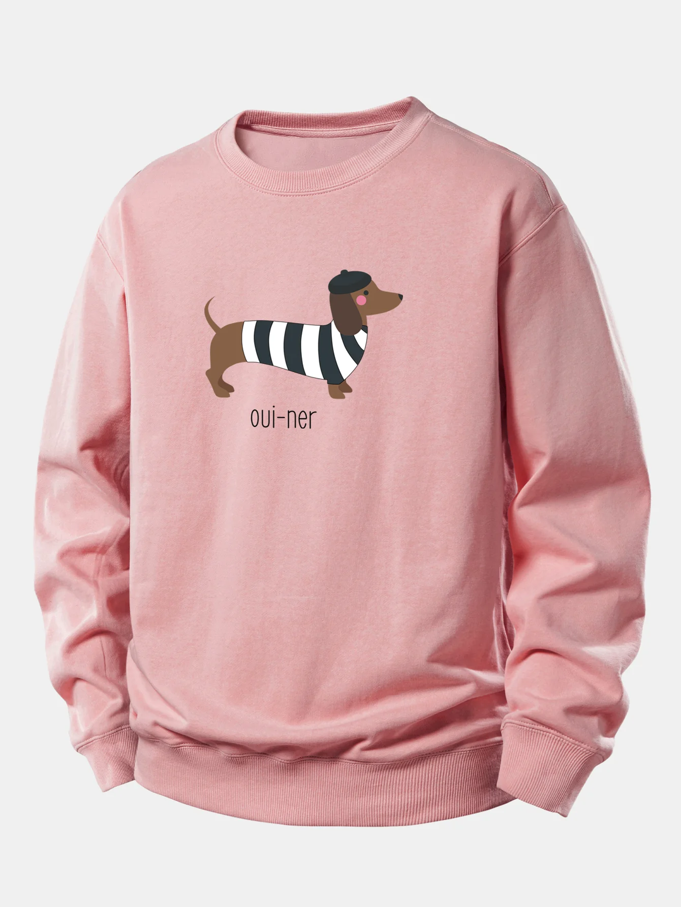 French Dachshund Print Relax Fit Sweatshirt - Image 5