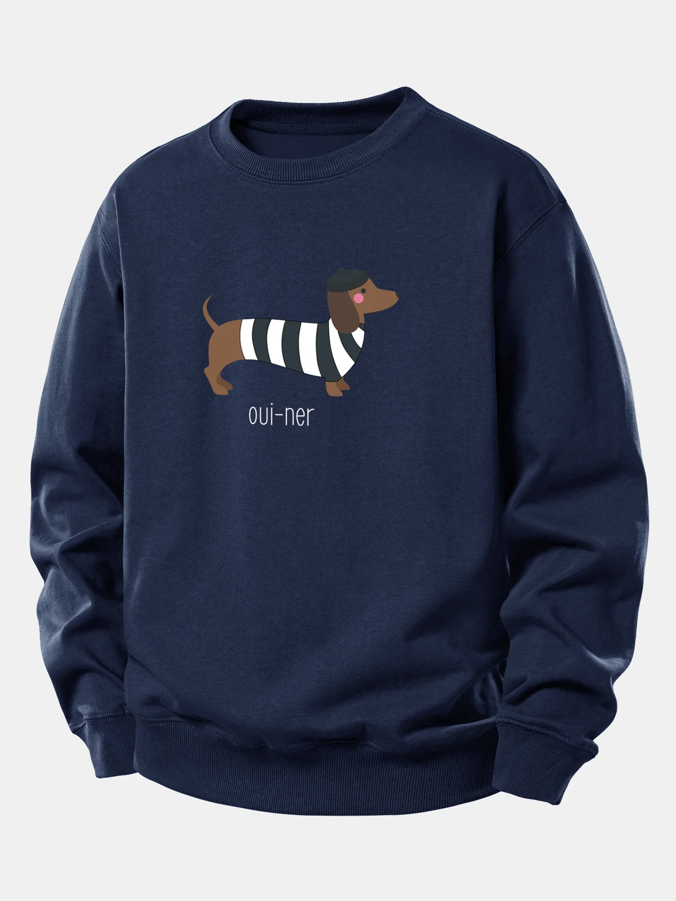 French Dachshund Print Relax Fit Sweatshirt - Image 6
