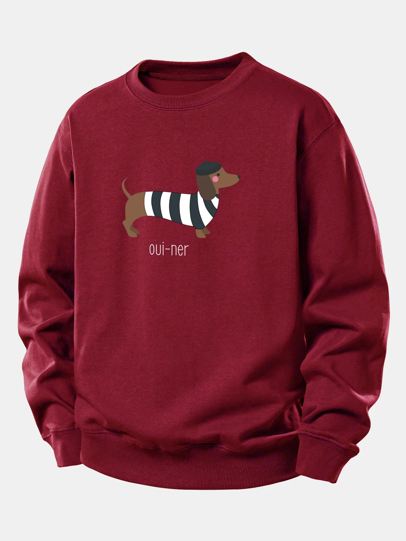 French Dachshund Print Relax Fit Sweatshirt - Image 7