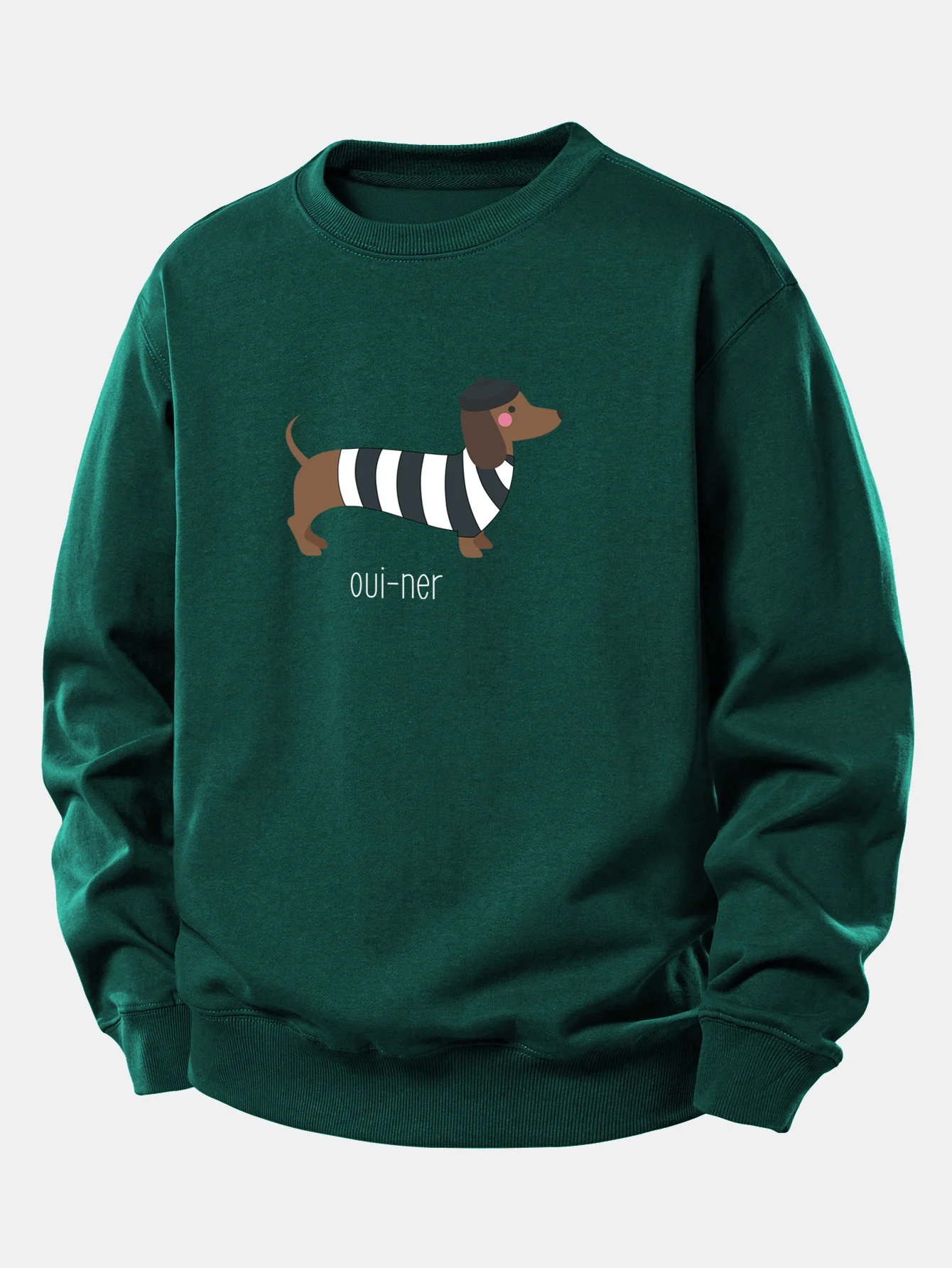 French Dachshund Print Relax Fit Sweatshirt - Image 9