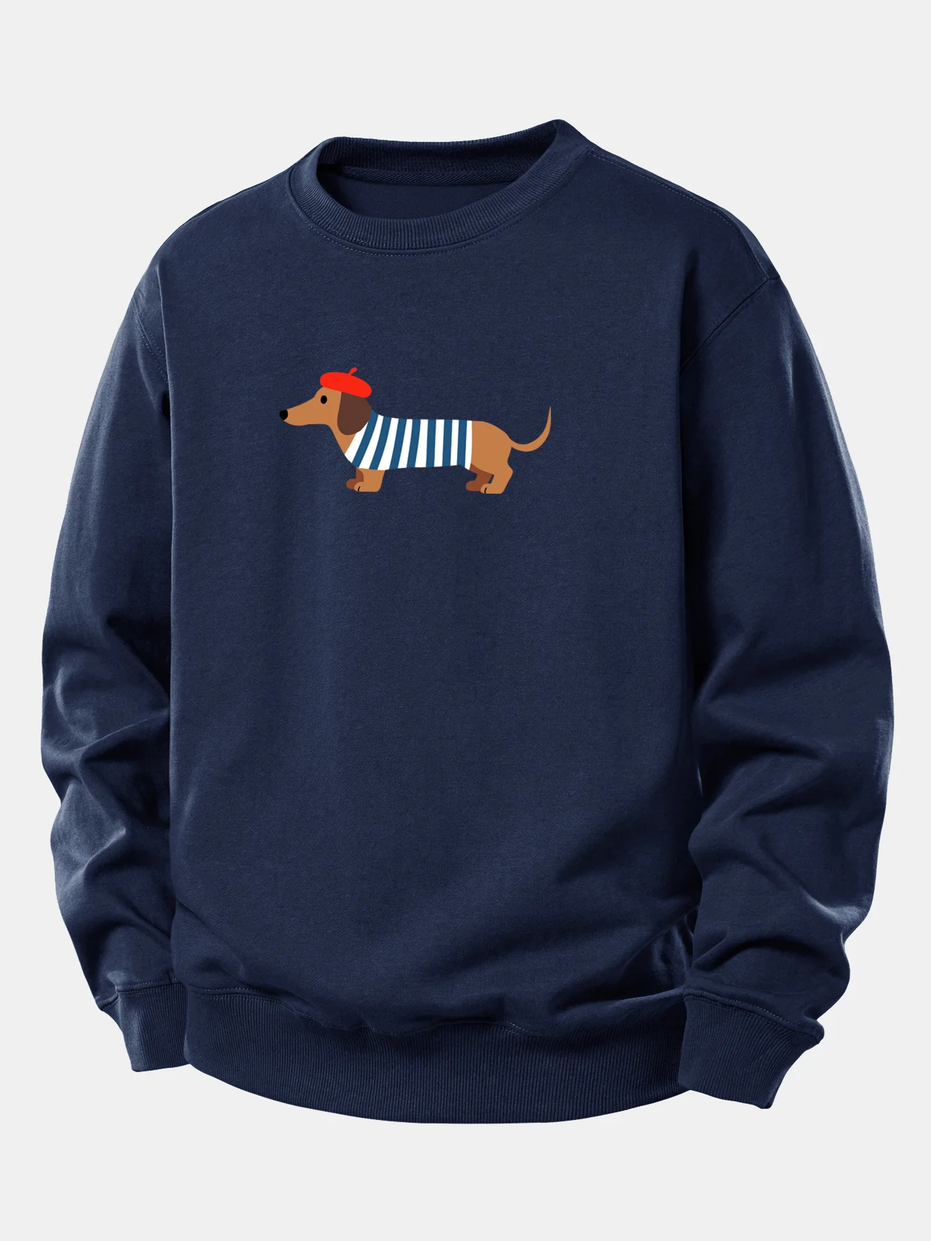 French Dachshund Print Relax Fit Sweatshirt - Image 10
