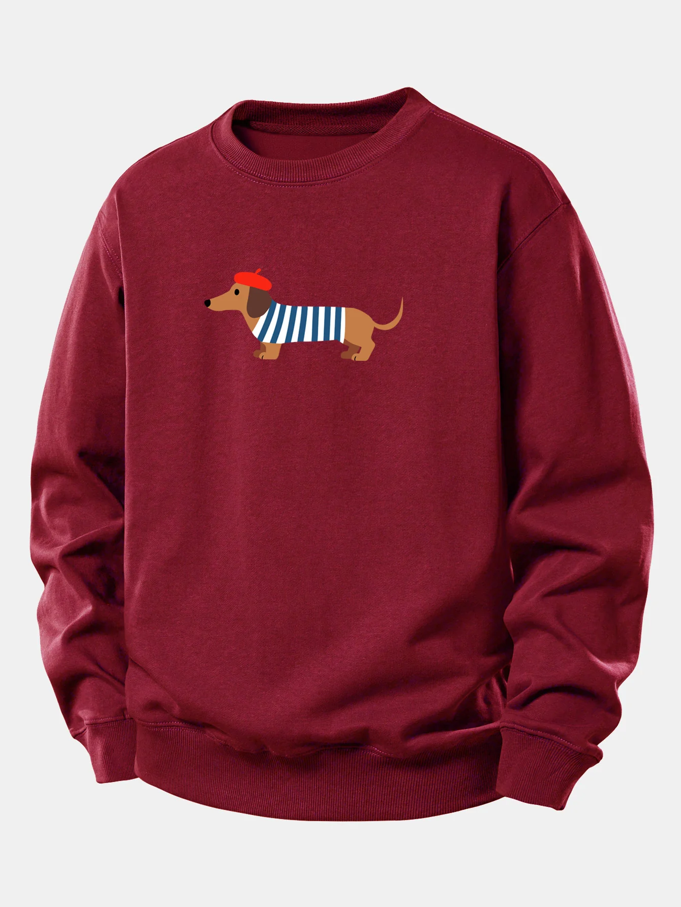 French Dachshund Print Relax Fit Sweatshirt - Image 11