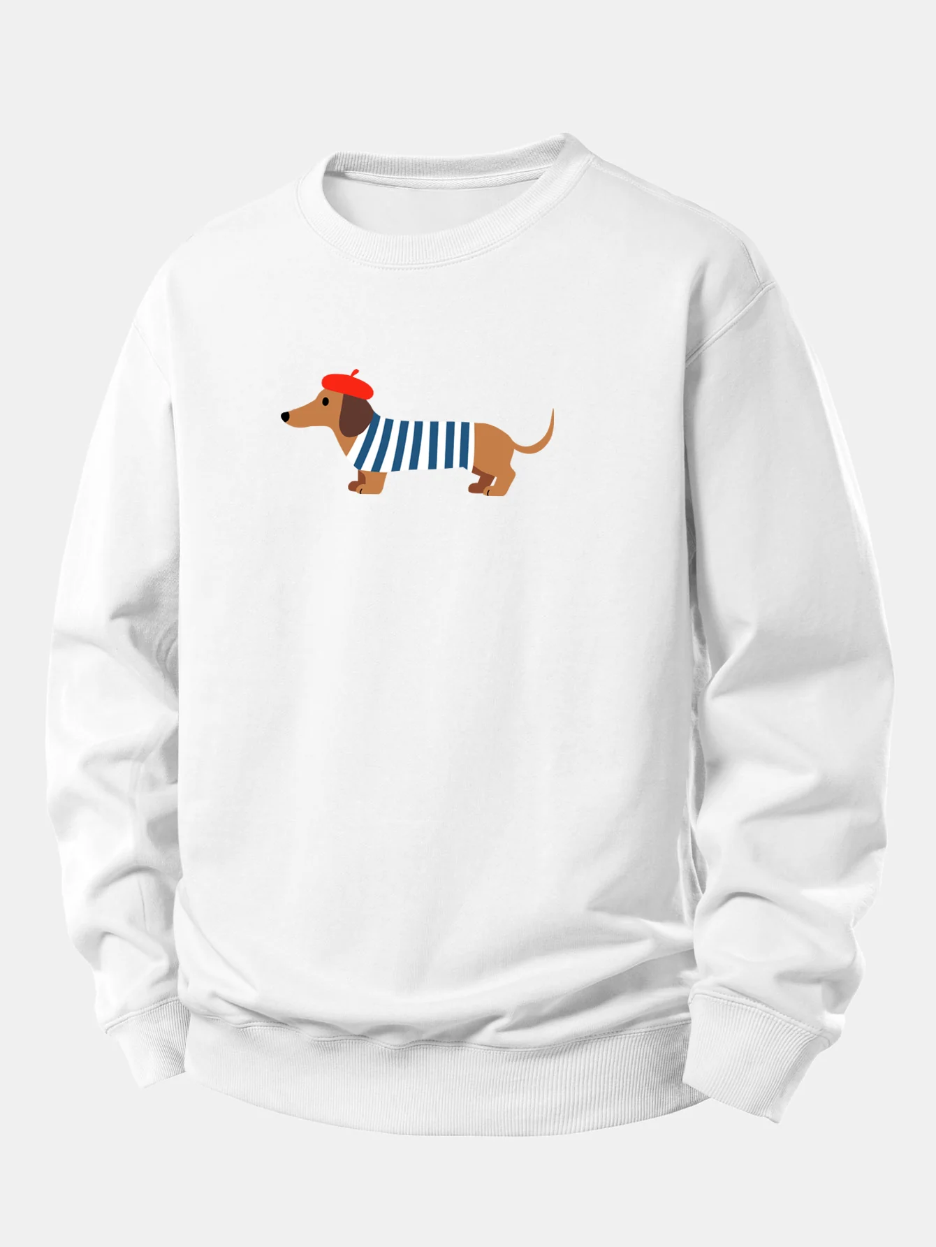 French Dachshund Print Relax Fit Sweatshirt - Image 2