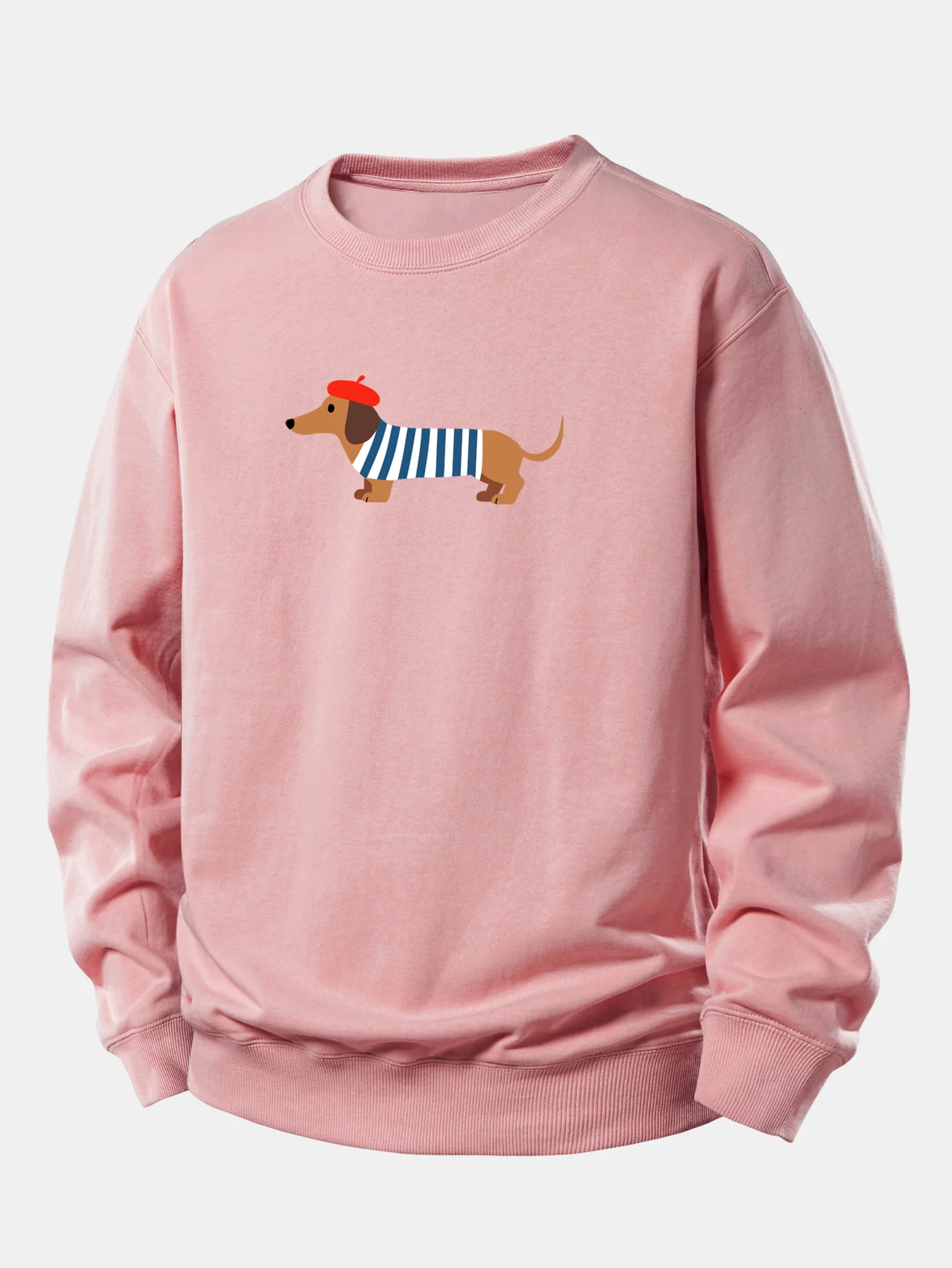 French Dachshund Print Relax Fit Sweatshirt - Image 4