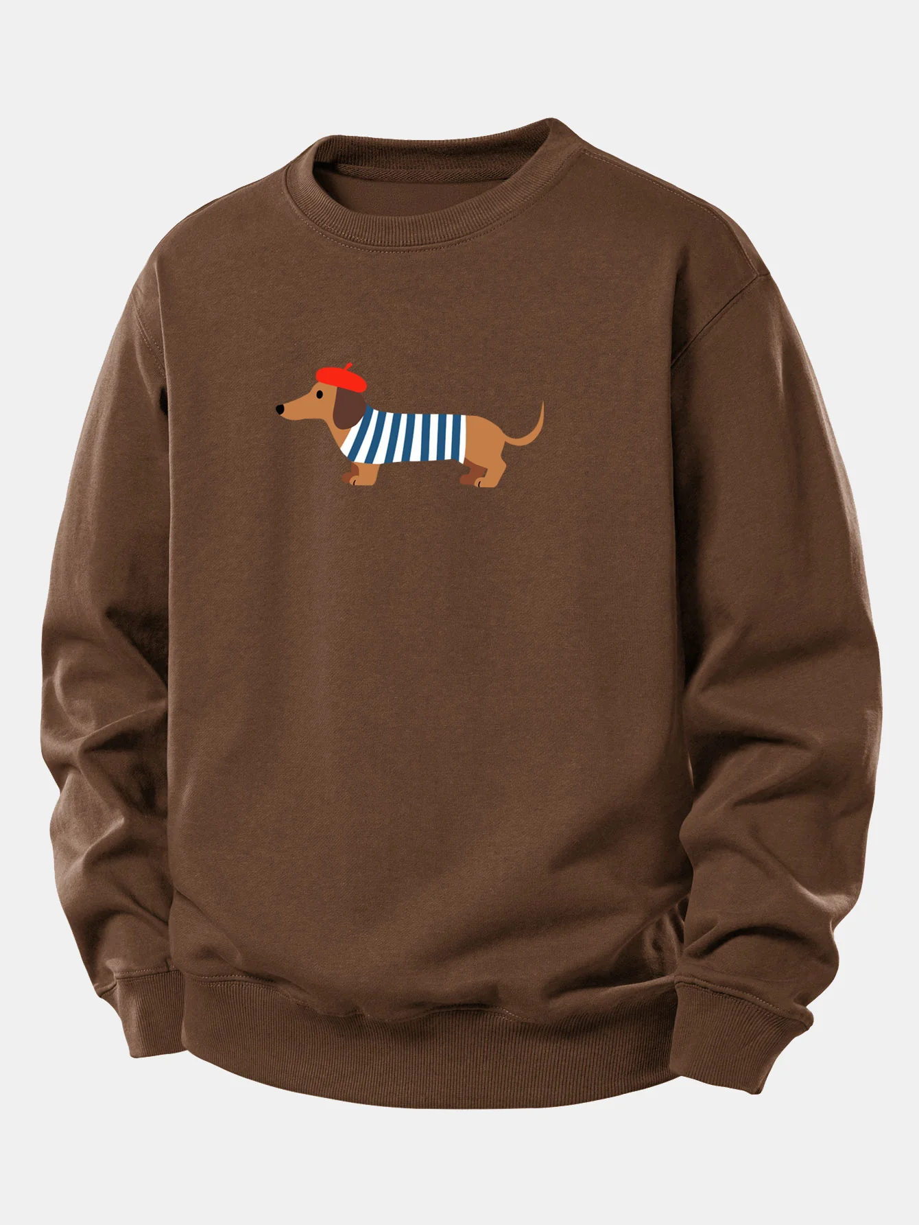 French Dachshund Print Relax Fit Sweatshirt - Image 5