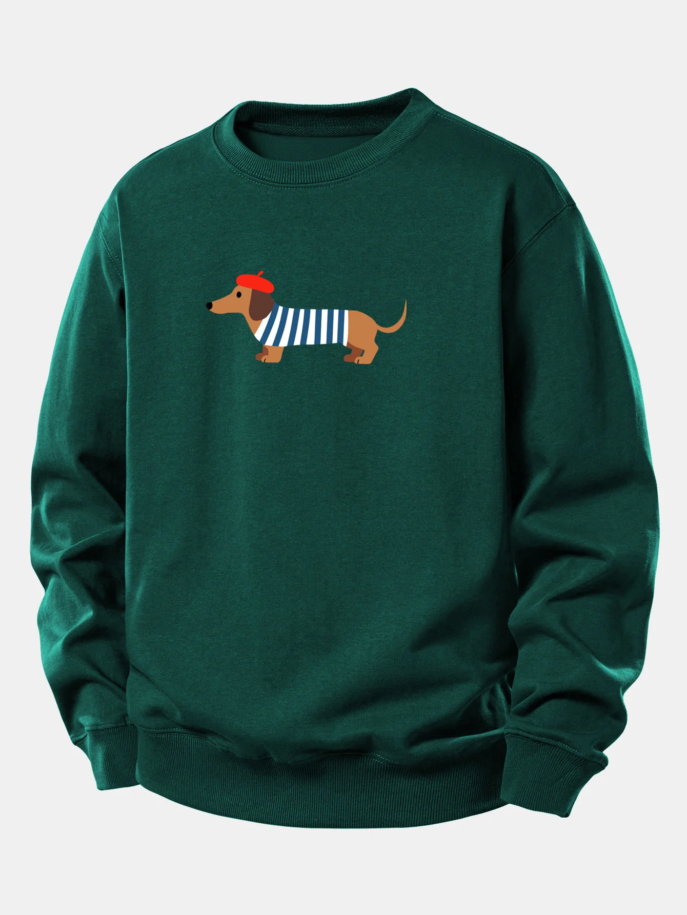 French Dachshund Print Relax Fit Sweatshirt - Image 6