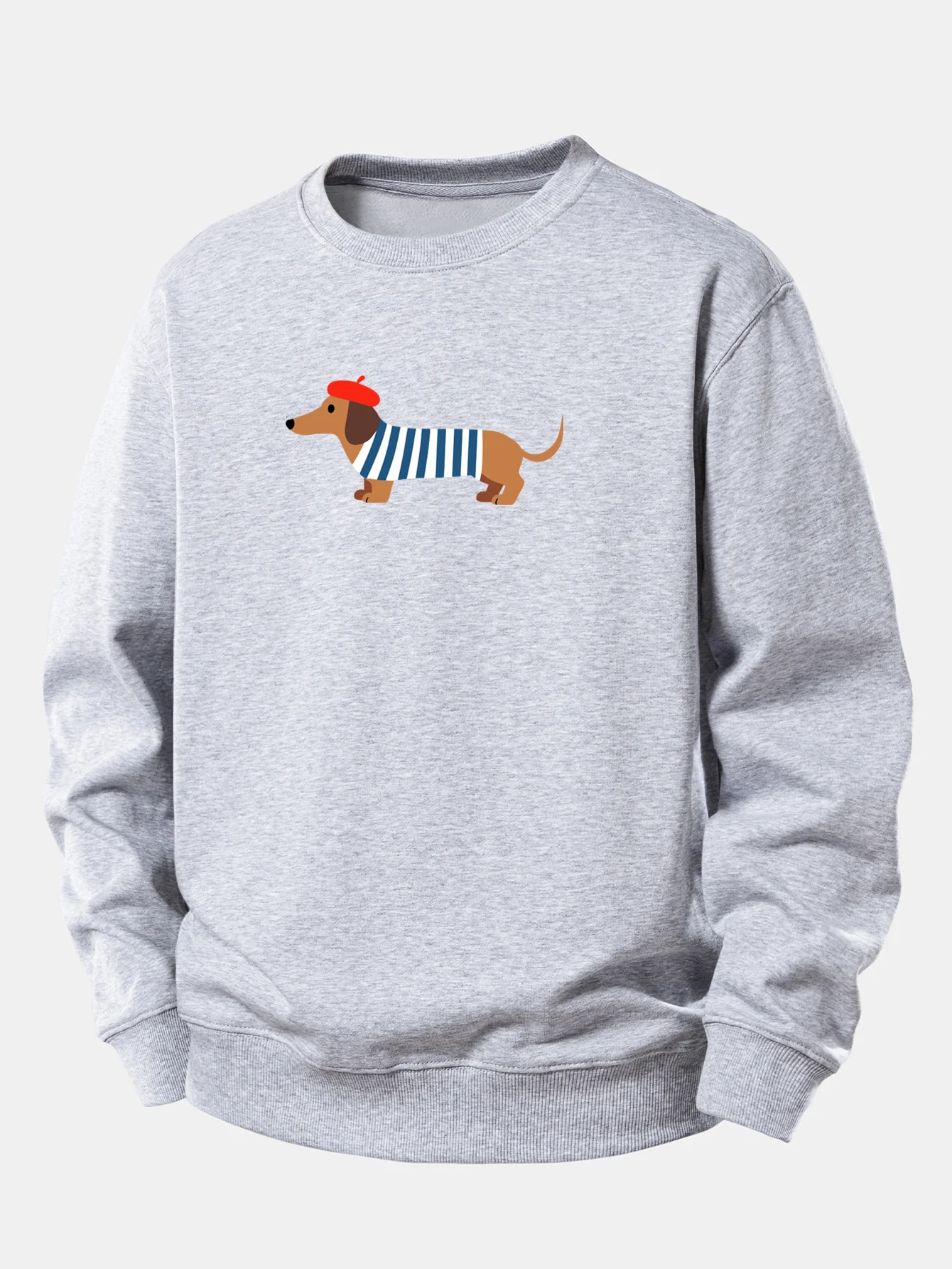 French Dachshund Print Relax Fit Sweatshirt - Image 9
