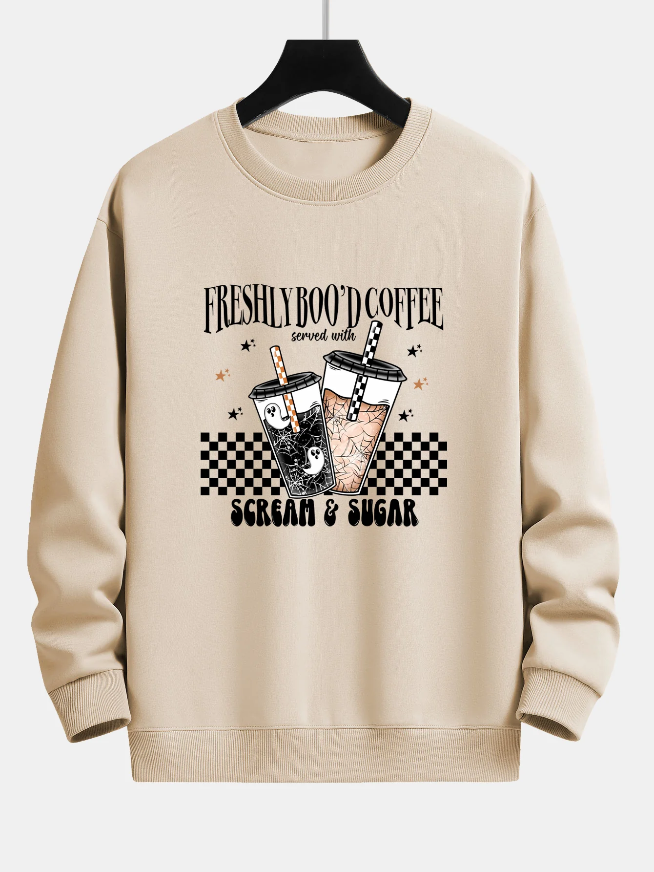 Freshly Boo’d Kaffee Halloween Druck Locker sitzendes Sweatshirt - Image 4