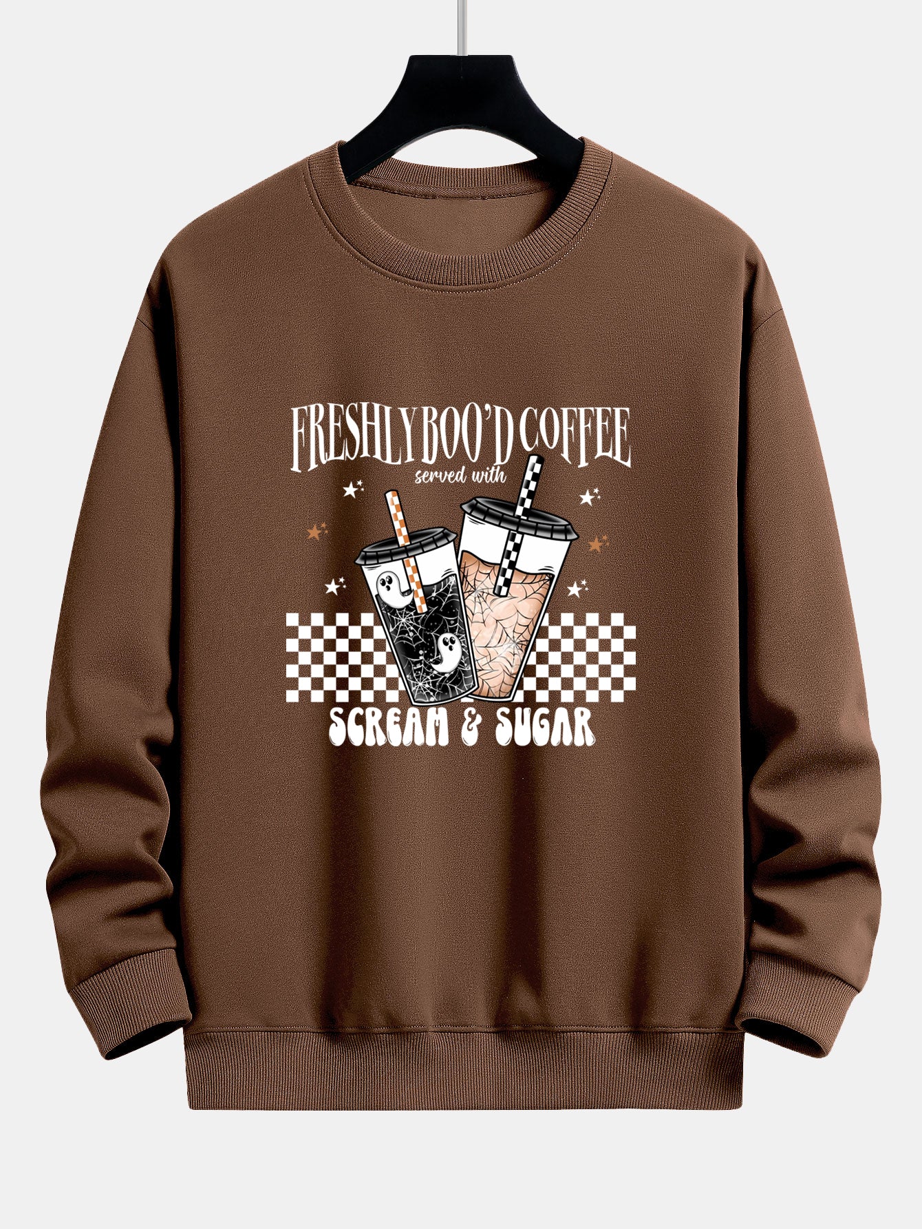 Freshly Boo’d Kaffee Halloween Druck Locker sitzendes Sweatshirt - Image 8