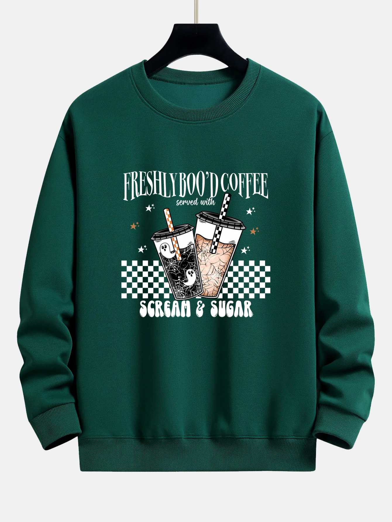 Freshly Boo’d Kaffee Halloween Druck Locker sitzendes Sweatshirt - Image 9