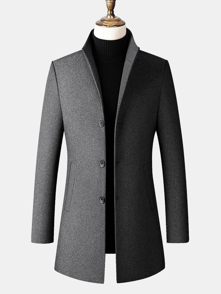 Funnel Neck Wollmantel - Image 2