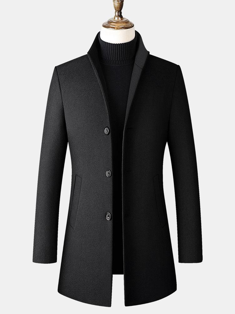 Funnel Neck Wollmantel - Image 3