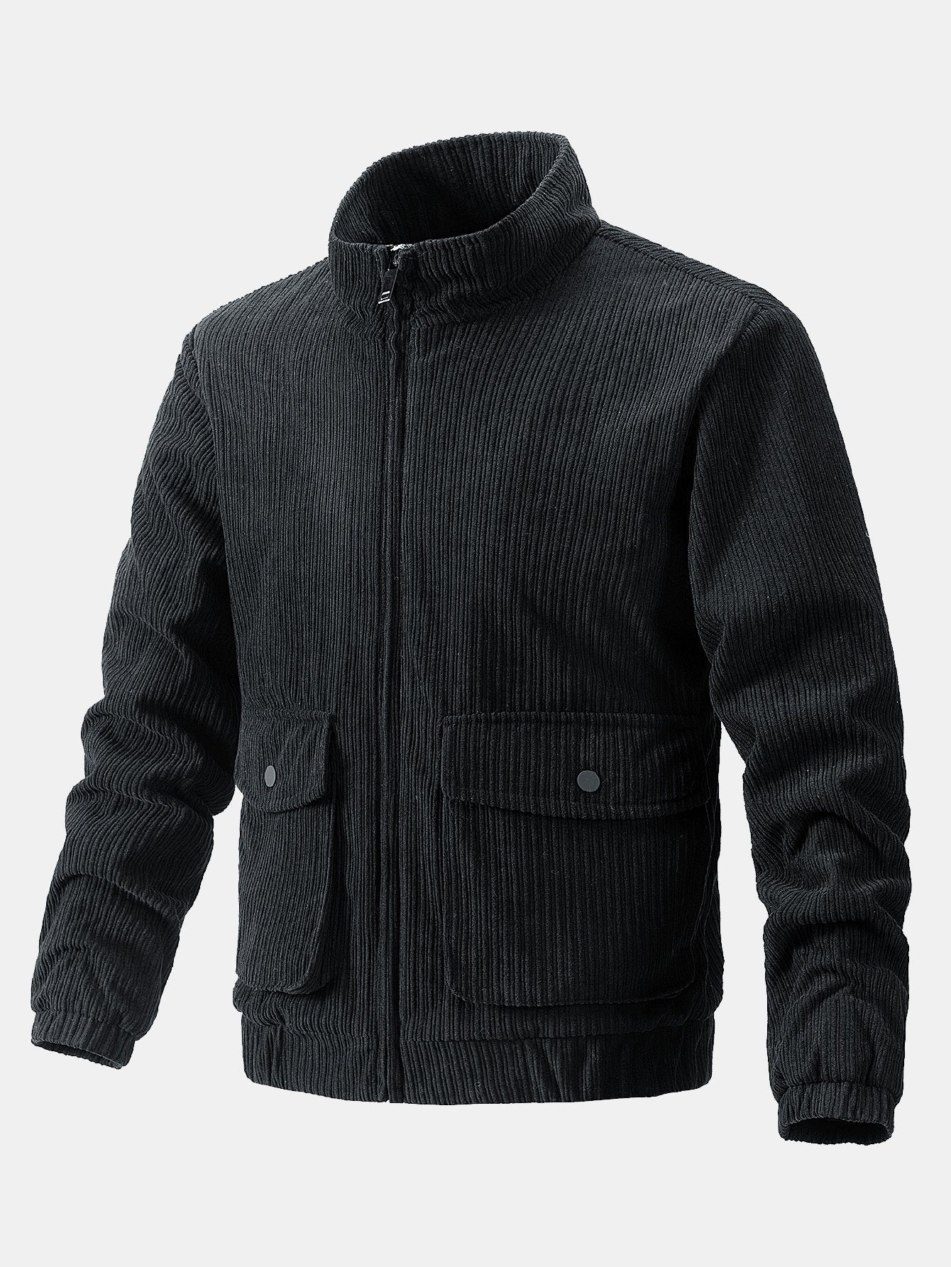 Funnel-Neck-gefütterte Cord-Jacke - Image 2