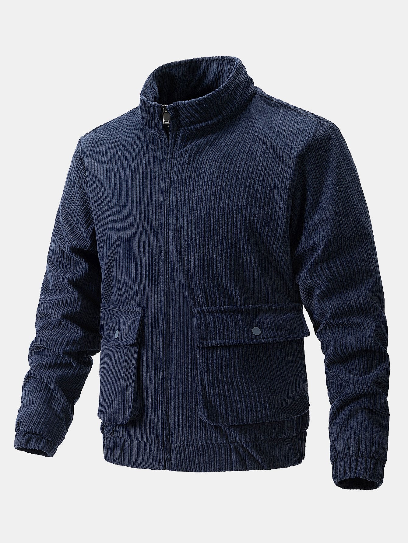Funnel-Neck-gefütterte Cord-Jacke - Image 3