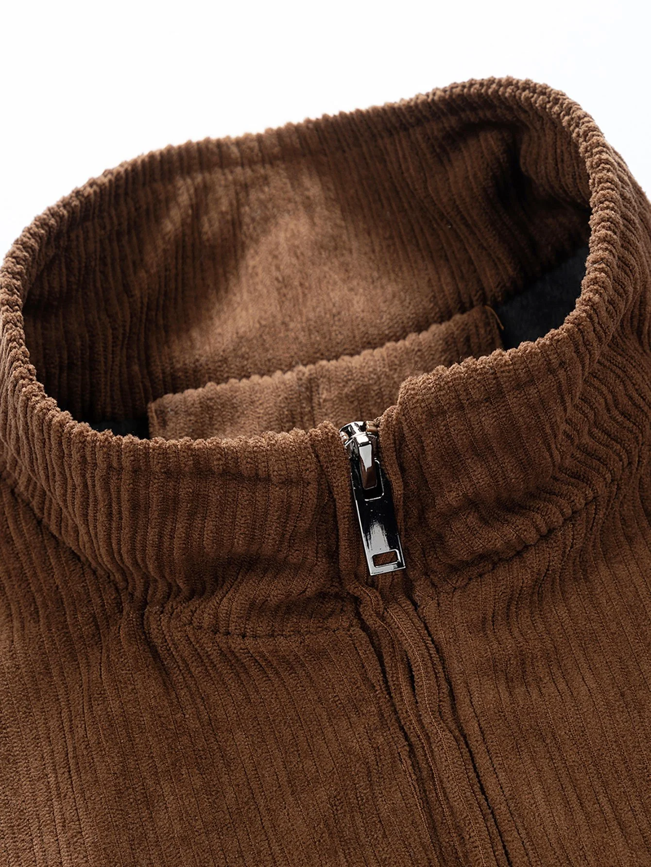 Funnel-Neck-gefütterte Cord-Jacke - Image 7