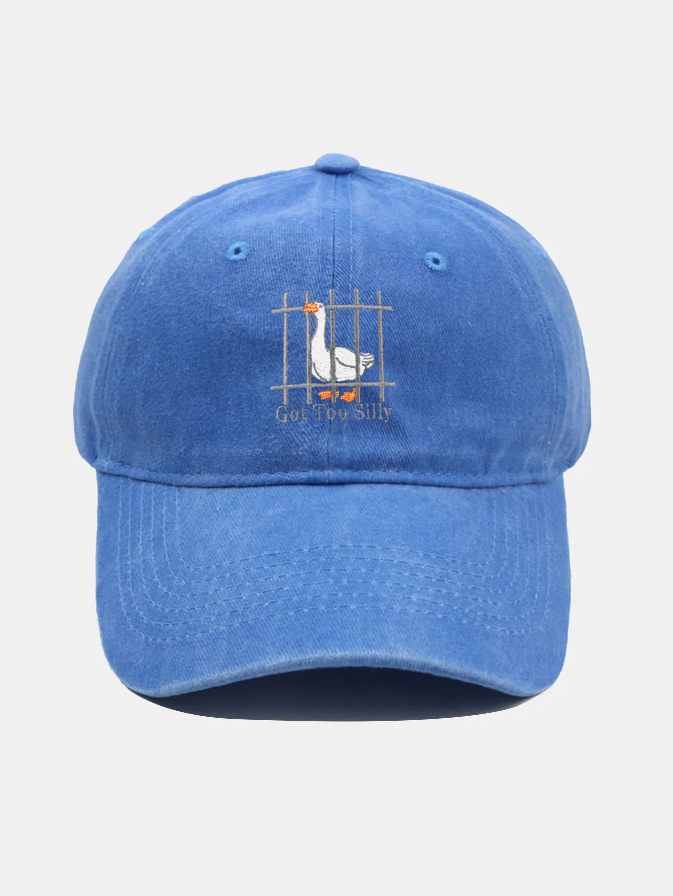 Lustige alberne Gans bestickte gewaschene Baseballkappe - Image 16
