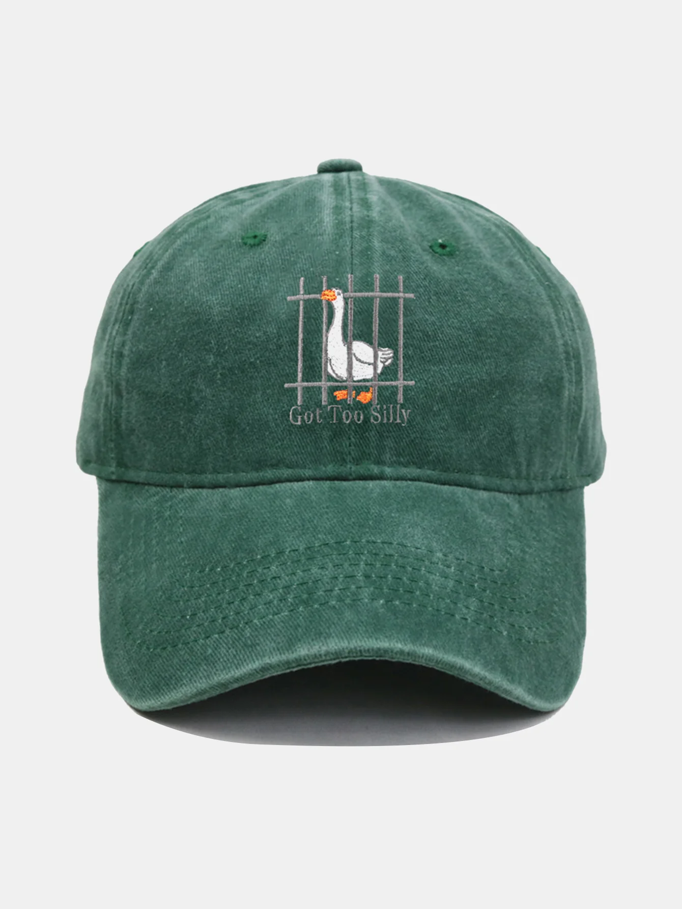 Lustige alberne Gans bestickte gewaschene Baseballkappe - Image 18
