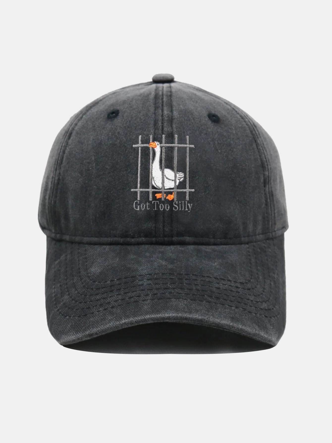 Lustige alberne Gans bestickte gewaschene Baseballkappe - Image 7
