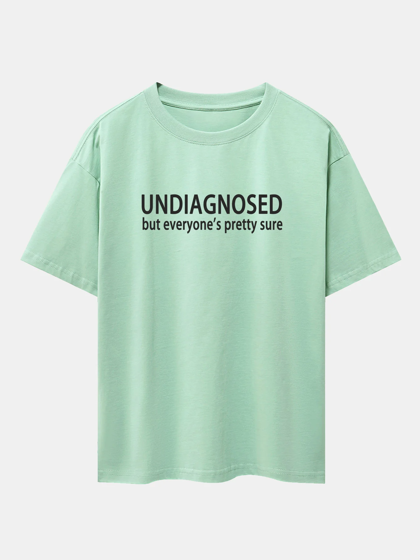 Lustiger Slogan Druck Drop-Shoulder Oversize T-Shirt - Image 11