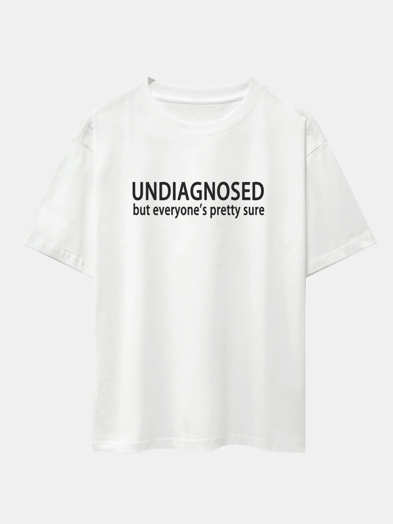 Lustiger Slogan Druck Drop-Shoulder Oversize T-Shirt - Image 2