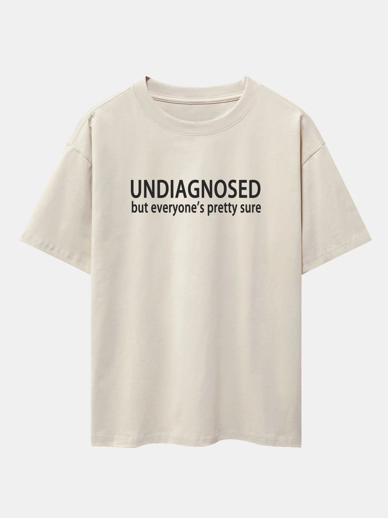Lustiger Slogan Druck Drop-Shoulder Oversize T-Shirt - Image 3