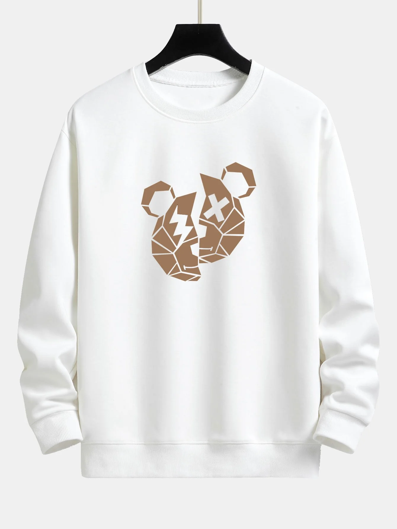 Geometrischer Bärenprint Relaxed Fit Sweatshirt - Image 2