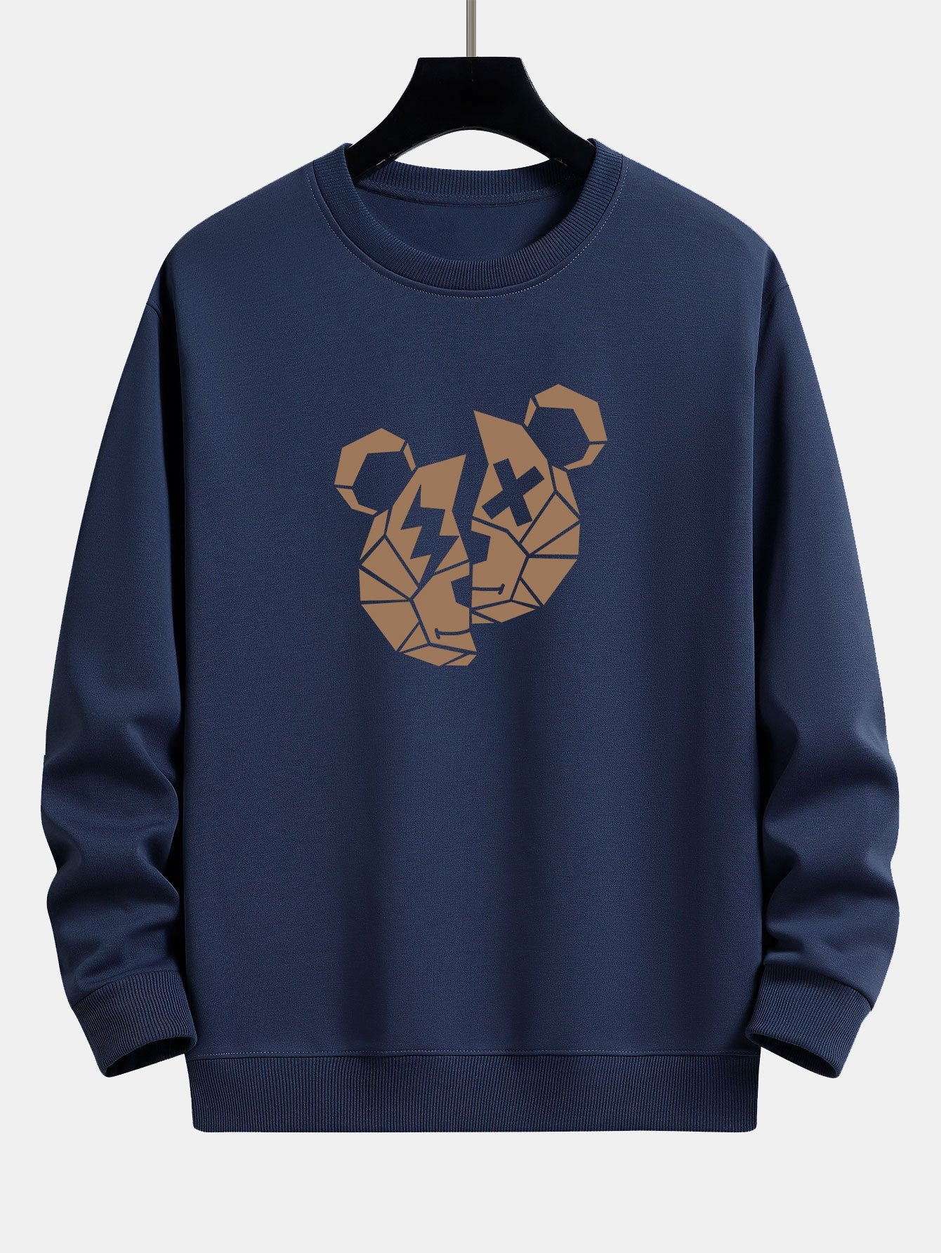 Geometrischer Bärenprint Relaxed Fit Sweatshirt - Image 3