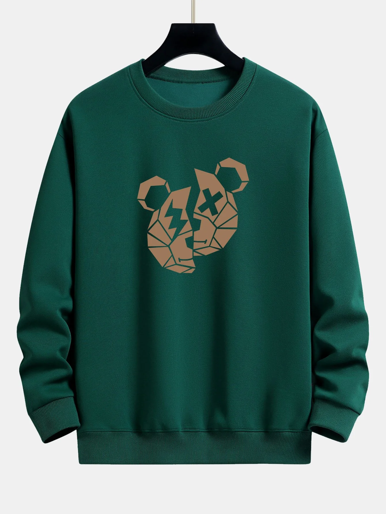 Geometrischer Bärenprint Relaxed Fit Sweatshirt - Image 4
