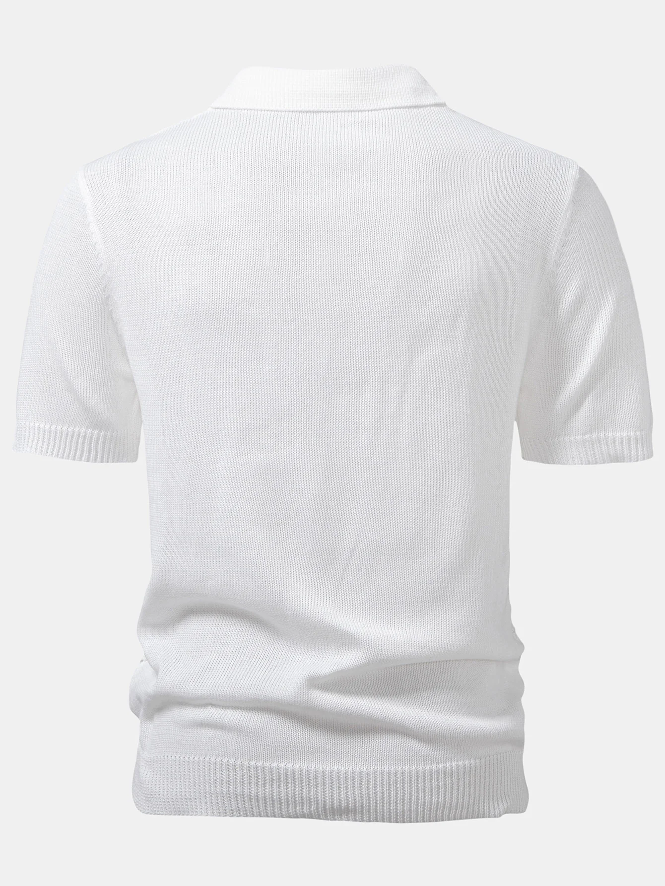 Geometrisches Häkel-Poloshirts mit V-Ausschnitt & Leinenhose mit geradem Bein - Image 3