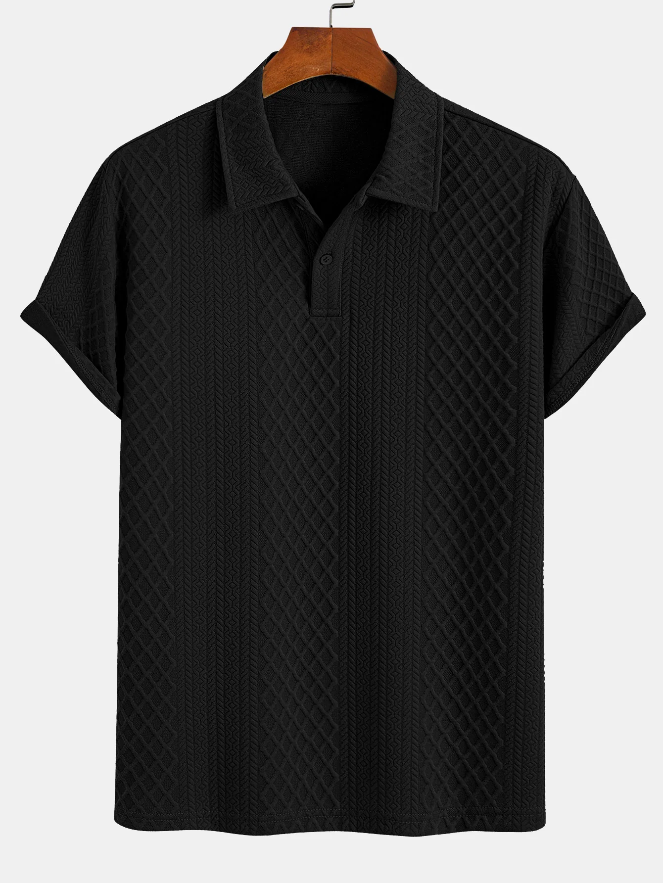 Geometrisches Diamant-Jacquard-Polo & Shorts - Image 10