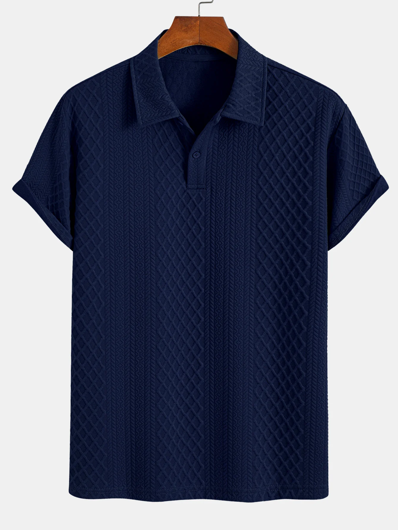 Geometrisches Diamant-Jacquard-Polo & Shorts - Image 12