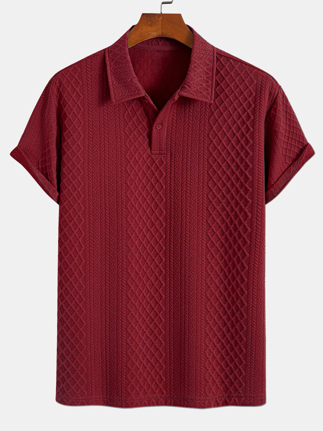 Geometrisches Diamant-Jacquard-Polo & Shorts - Image 13