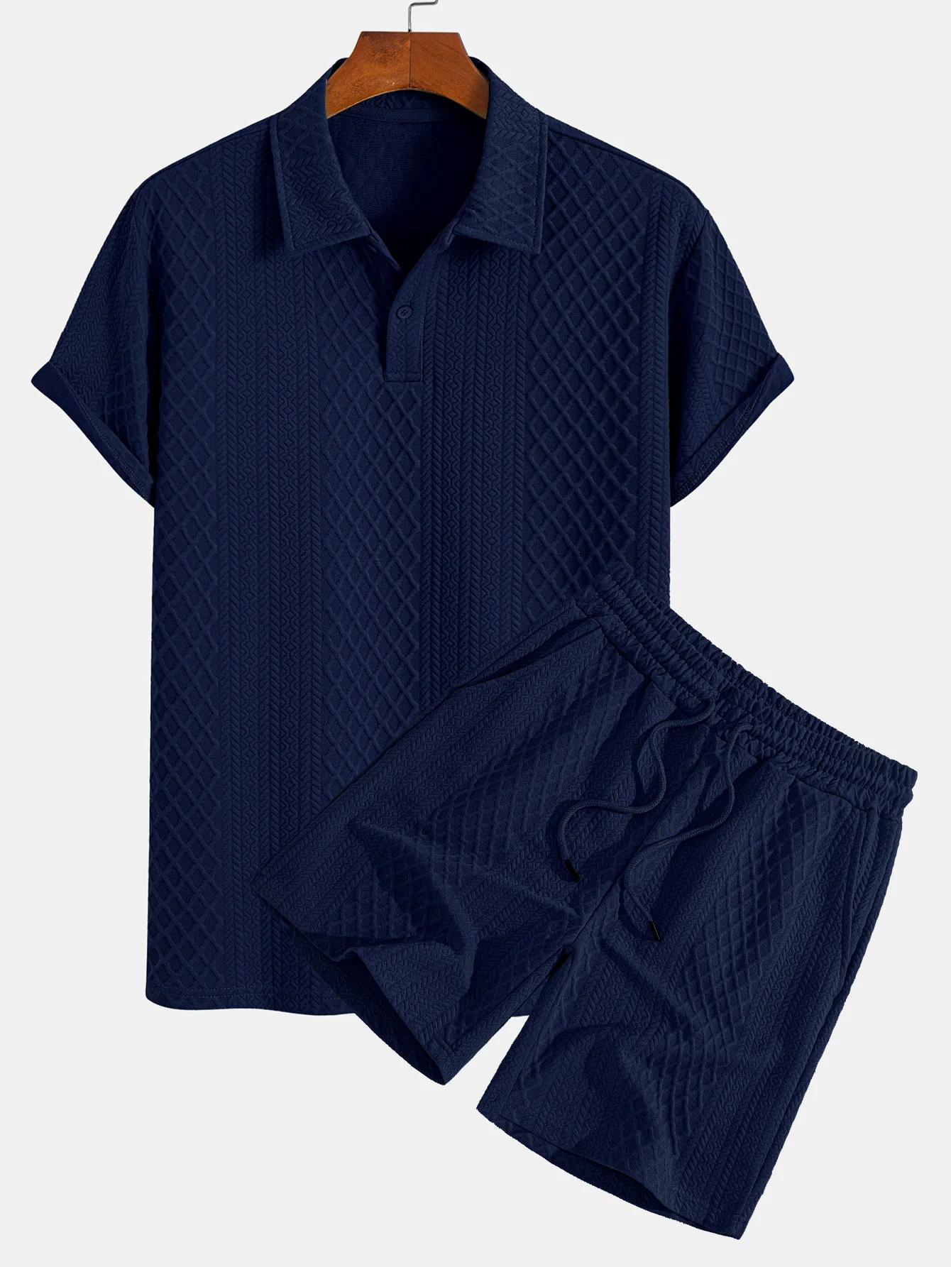 Geometrisches Diamant-Jacquard-Polo & Shorts - Image 5
