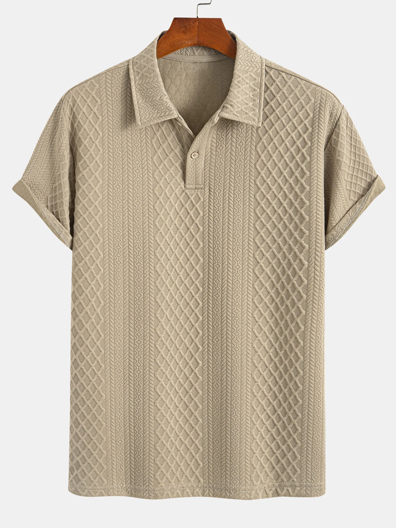 Geometrisches Diamant-Jacquard-Polo & Shorts - Image 7