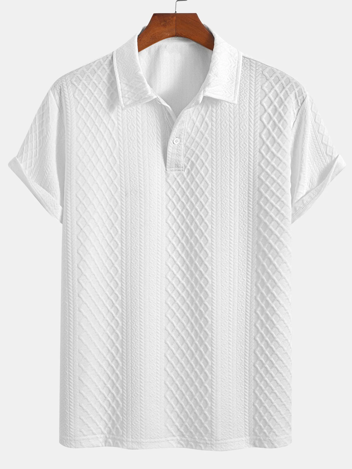Geometrisches Diamant-Jacquard-Polo & Shorts - Image 9