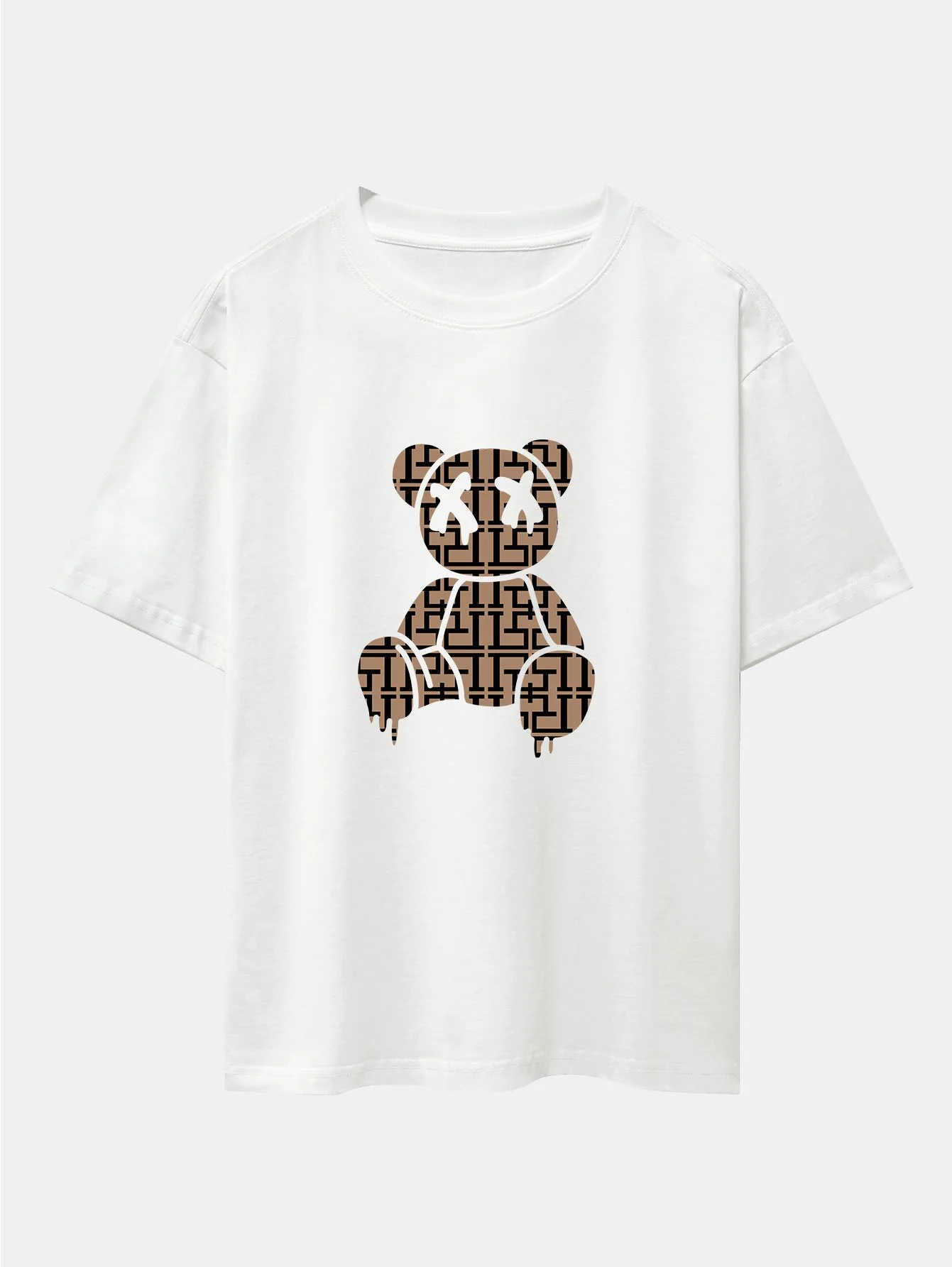 Geometrisches Auflösungs-Bären-Drop-Shoulder-Übergröße-T-Shirt - Image 2