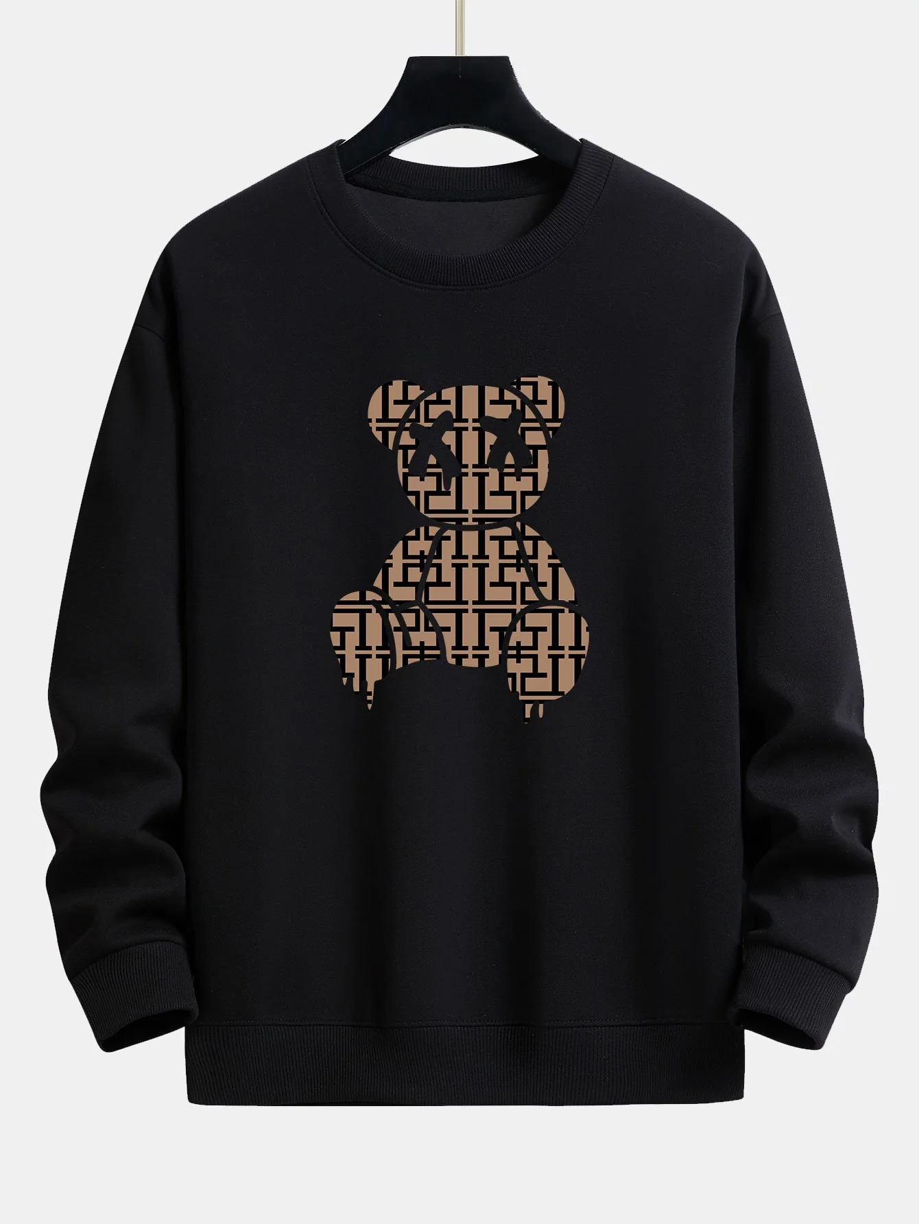 Geometrischer auflösender Bärenprint Relaxed Fit Sweatshirt - Image 2