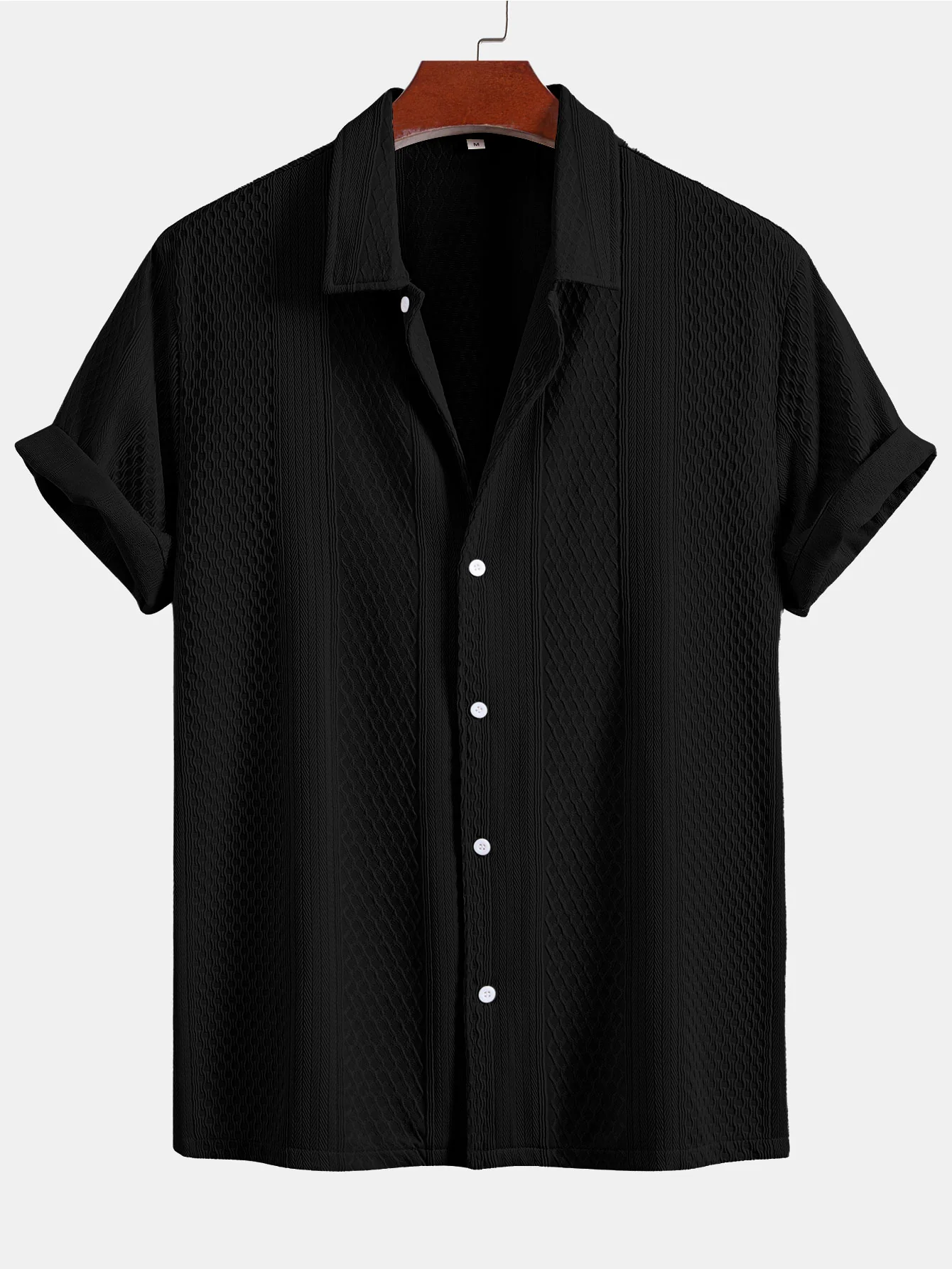Geometric Jacquard Button Up Shirt - Image 5