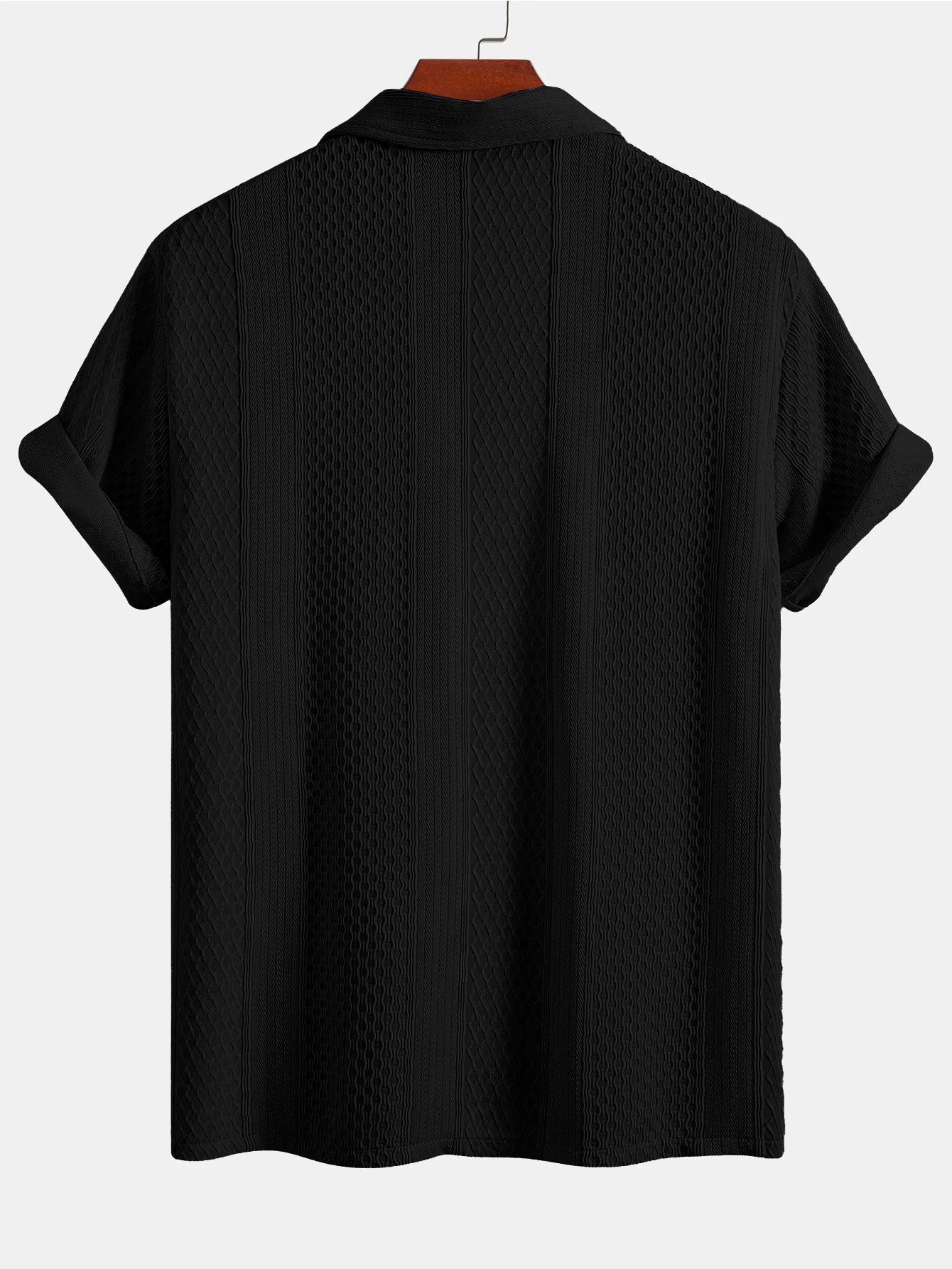 Geometric Jacquard Button Up Shirt - Image 6