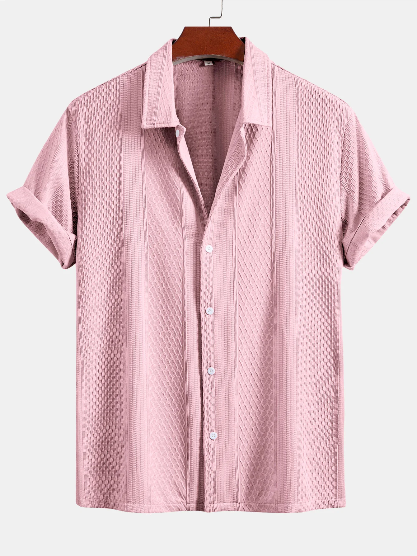 Geometric Jacquard Button Up Shirt - Image 7