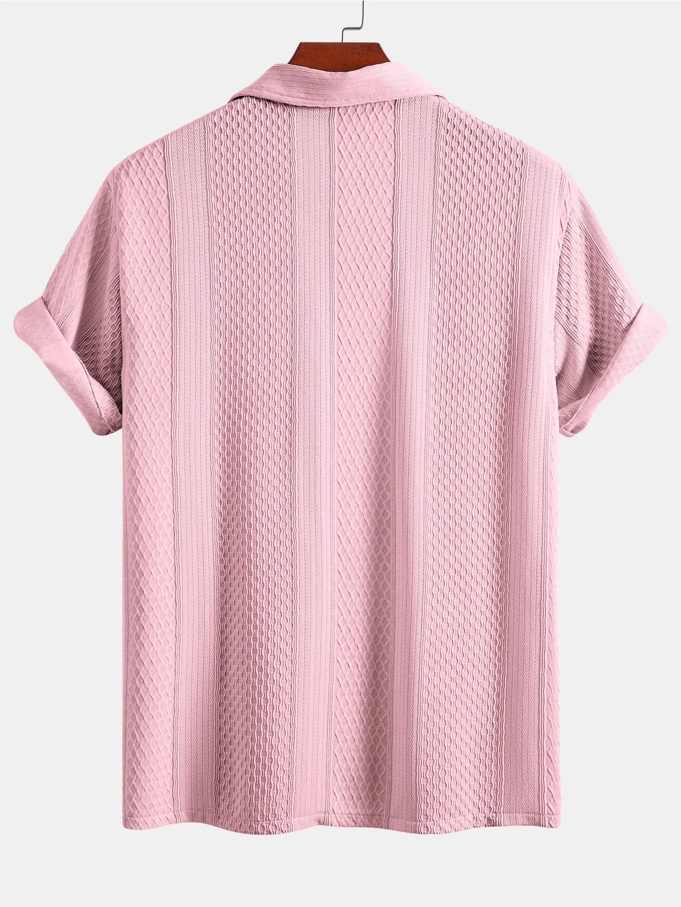 Geometric Jacquard Button Up Shirt - Image 8