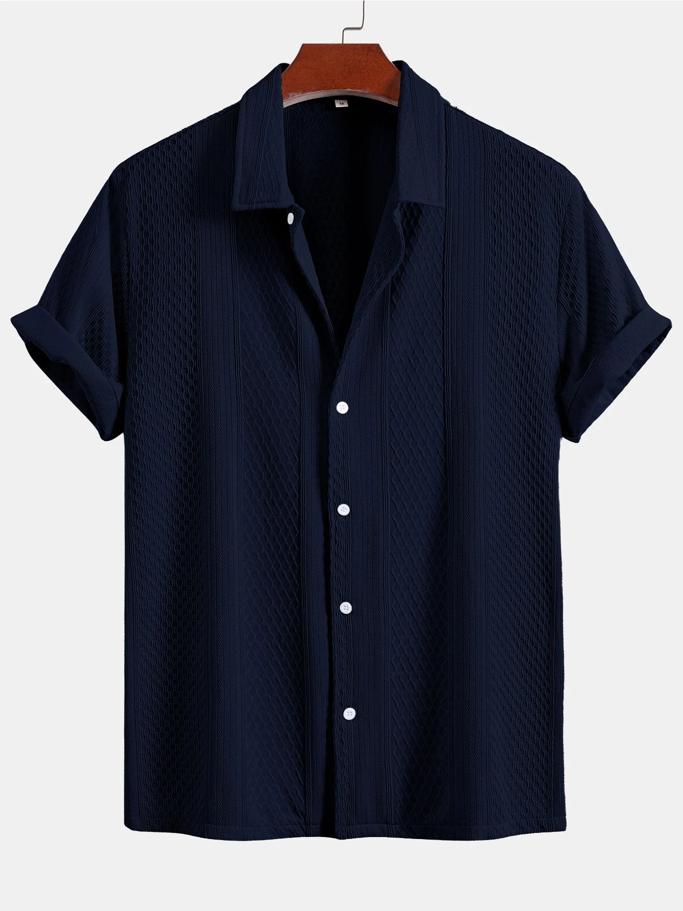 Geometric Jacquard Button Up Shirt - Image 9