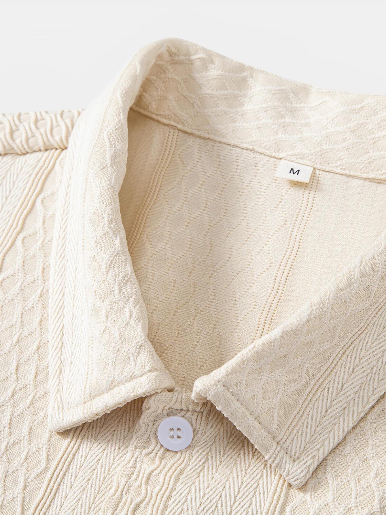 Geometric Jacquard Button Up Shirt - Image 11