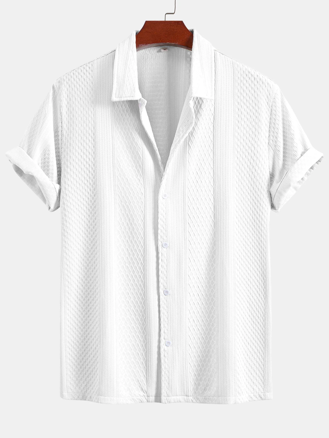 Geometric Jacquard Button Up Shirt