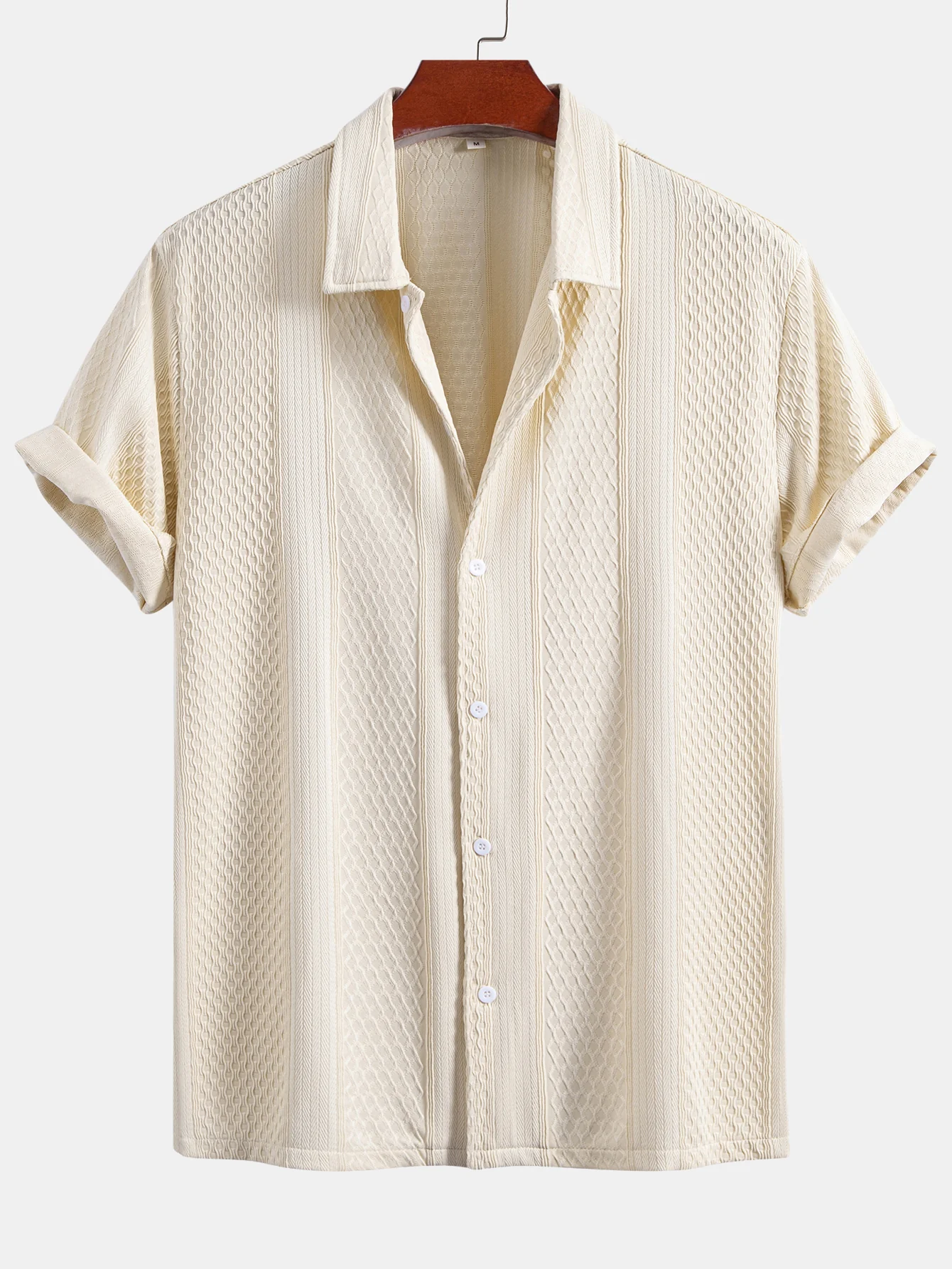 Geometric Jacquard Button Up Shirt - Image 3