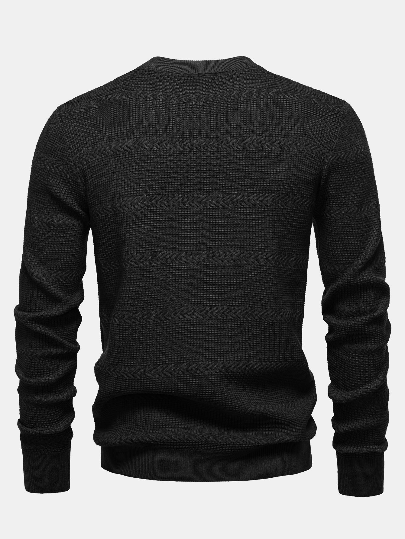 Geometrischer Jacquard Rundhals Pullover - Image 2