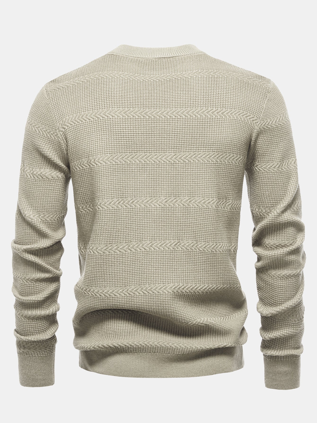 Geometrischer Jacquard Rundhals Pullover - Image 4